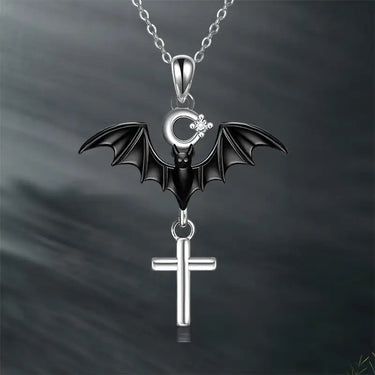 Cross Bat Pendant Necklace